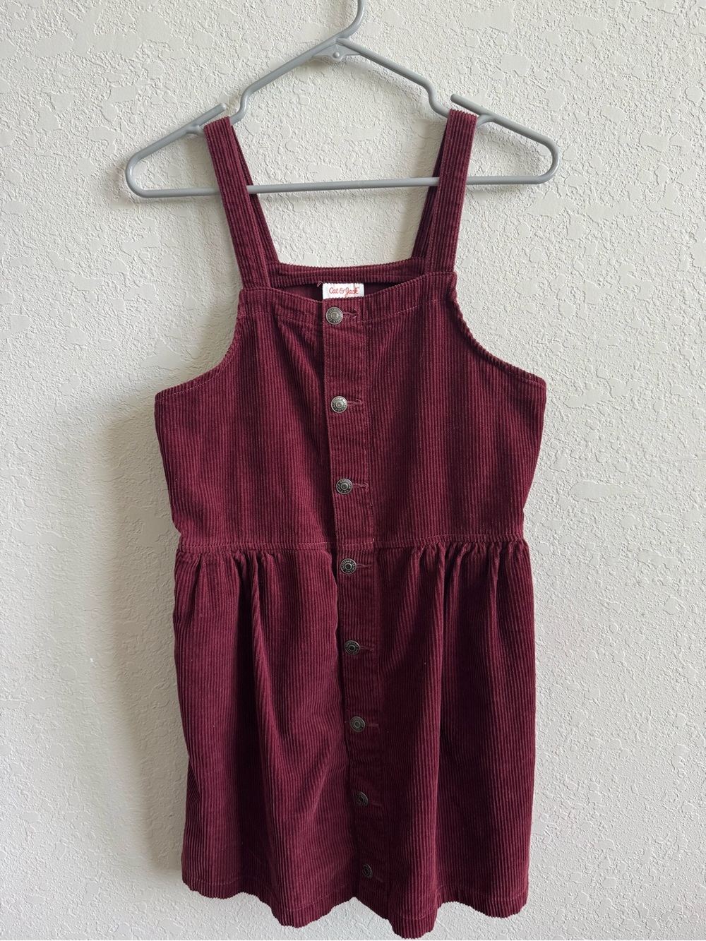 Cat & Jack Corduroy Pinafore Dress in Burgundy